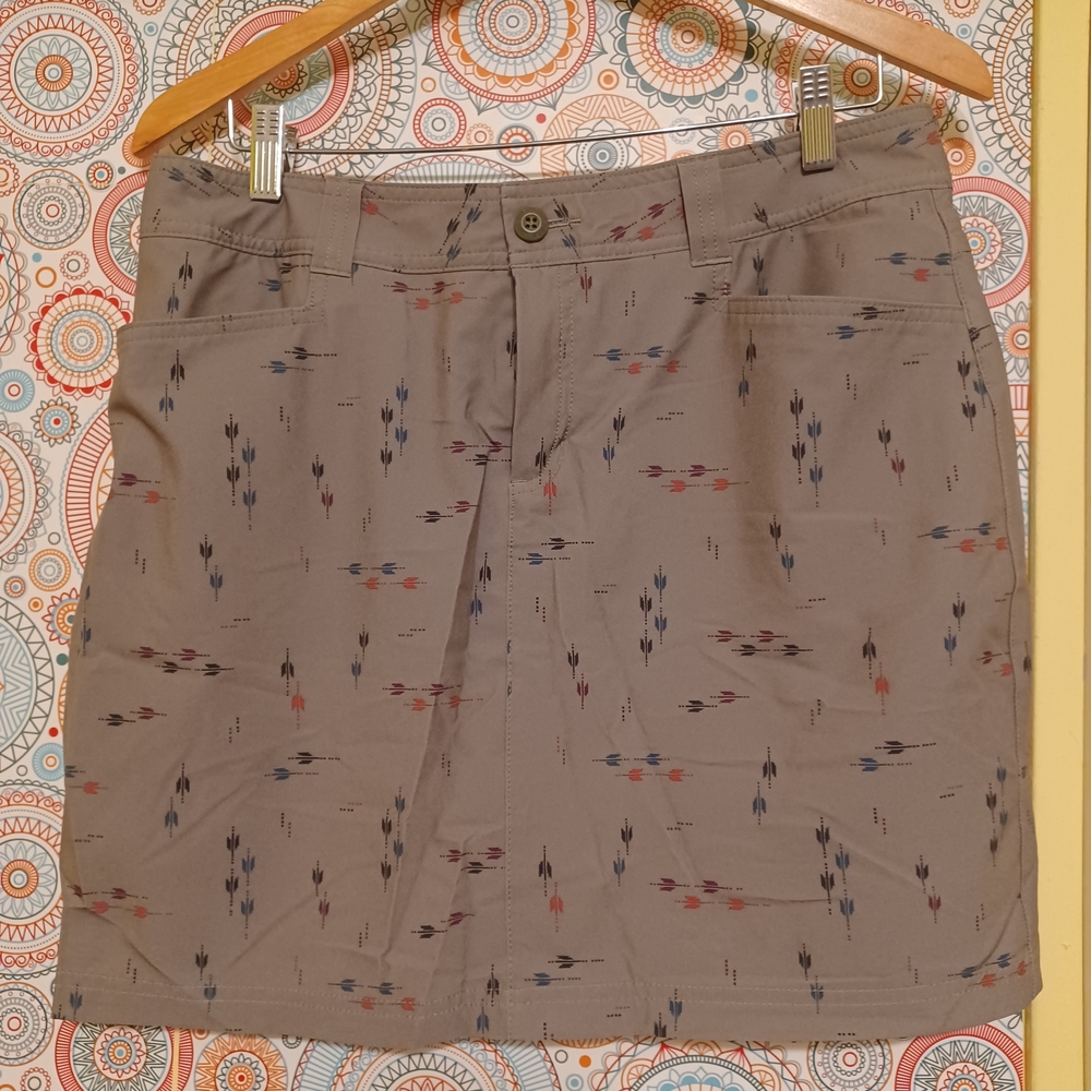EDIE BAUER Patterned Tan Skirt